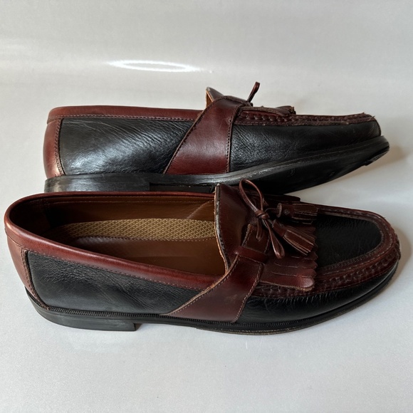Johnston Murphy Aragon II Mens Kiltie Tassel Loafer 2 Tone Black Brown 10.5 N